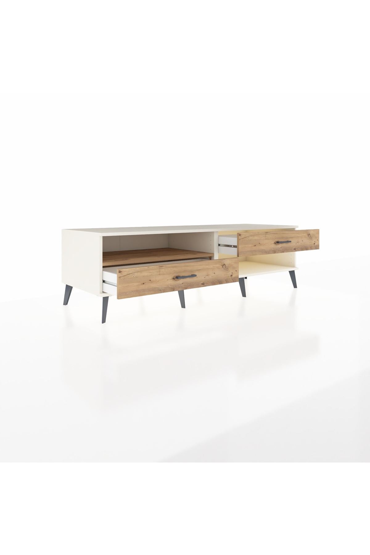 Kronos TV Ünitesi Tek Raflı 2 Çekmeceli  176x59x51 Aytaşı-Çam/Çam