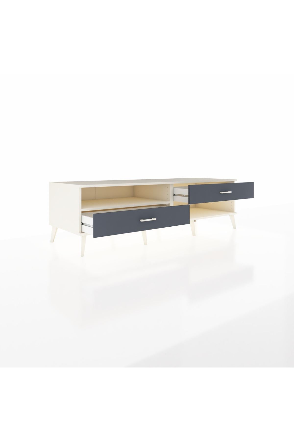 Kronos TV Ünitesi Tek Raflı 2 Çekmeceli  176x59x51 Aytaşı-Aytaşı/Antrasit