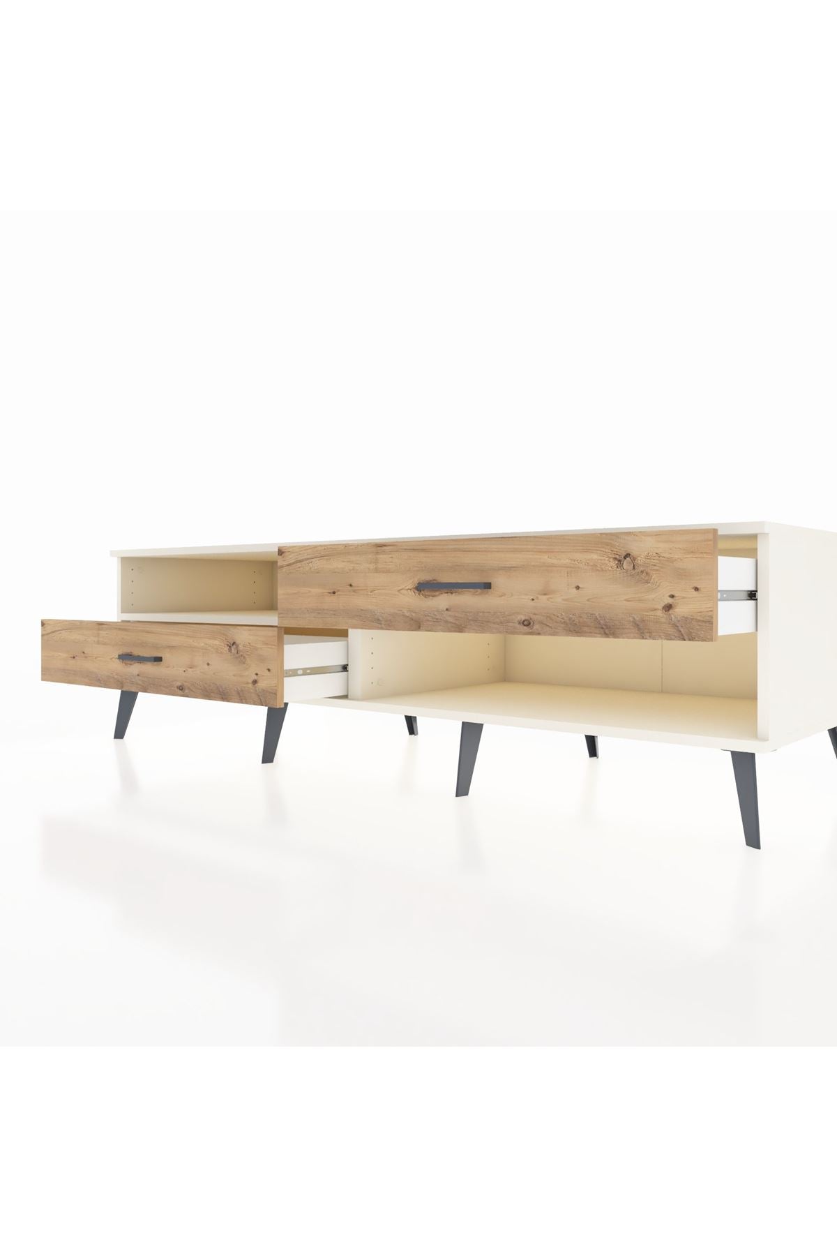 Kronos TV Ünitesi Tek Raflı 2 Çekmeceli  176x59x51 Aytaşı-Aytaşı/Çam