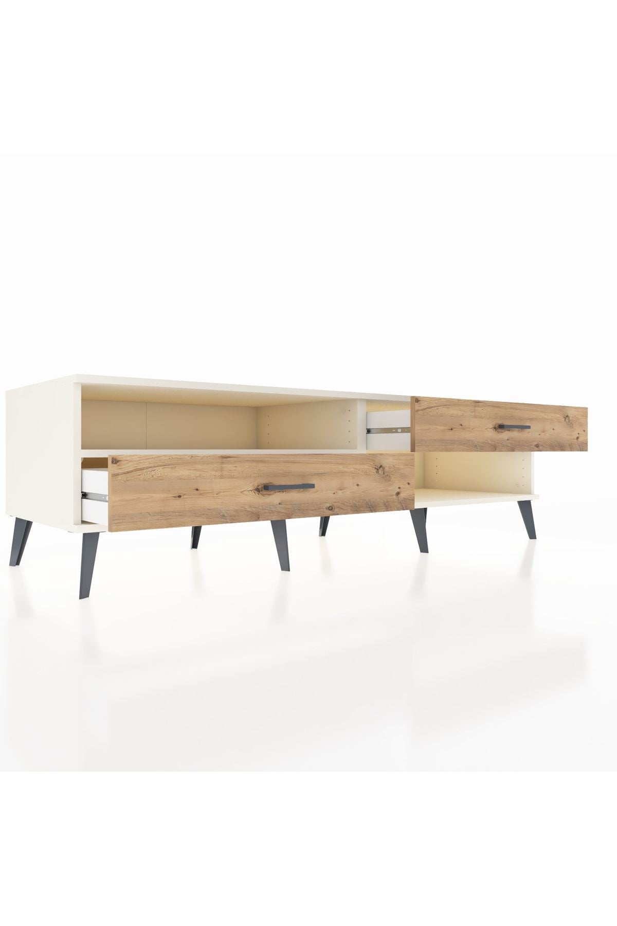 Kronos TV Ünitesi Tek Raflı 2 Çekmeceli  176x59x51 Aytaşı-Aytaşı/Çam