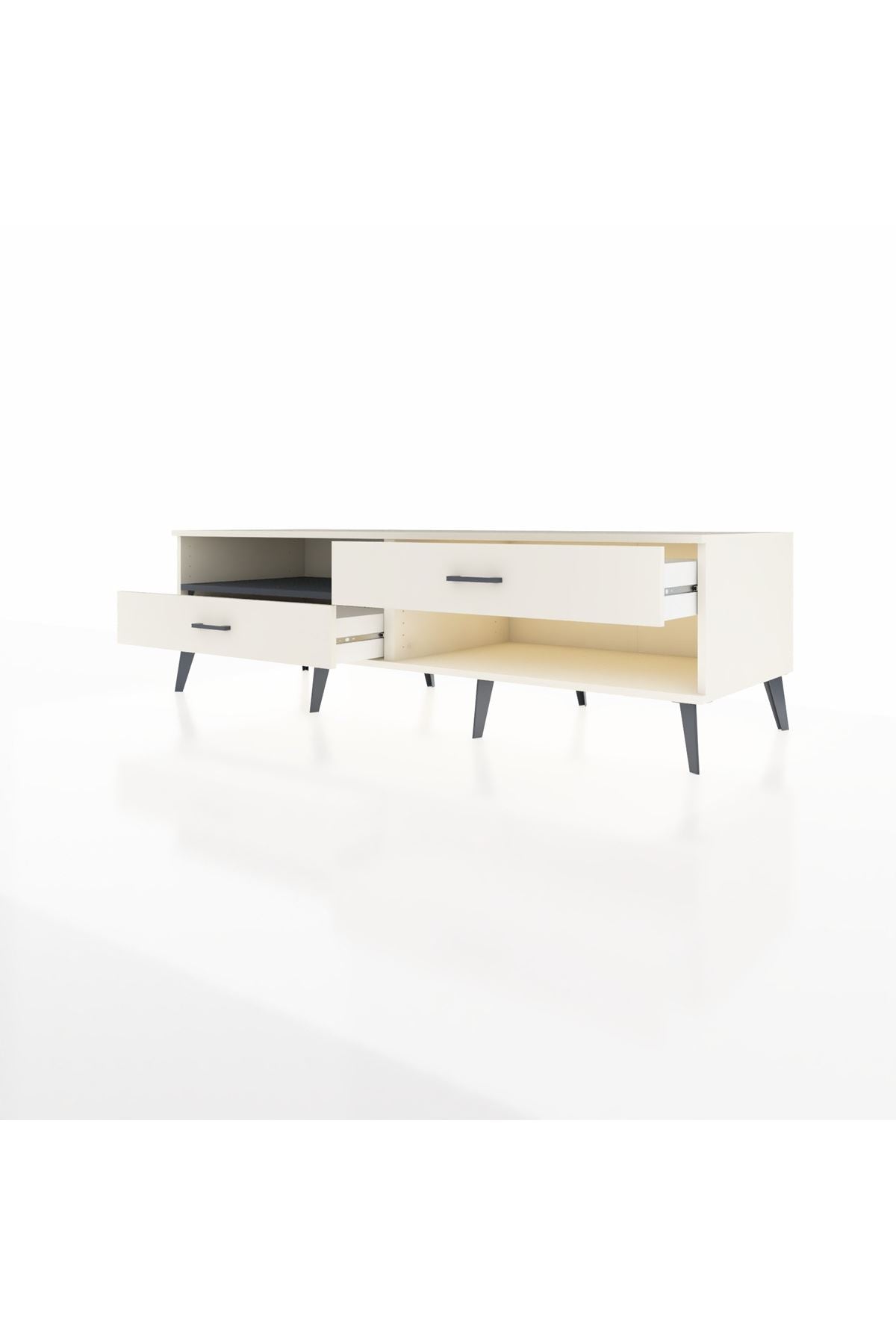 Kronos TV Ünitesi Tek Raflı 2 Çekmeceli  176x59x51 Aytaşı-Antrasit/Aytaşı