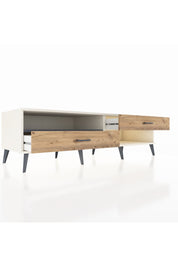 Kronos TV Ünitesi Tek Raflı 2 Çekmeceli  176x59x51 Aytaşı-Antrasit/Çam