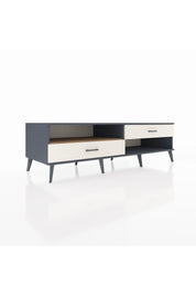 Kronos TV Ünitesi Tek Raflı 2 Çekmeceli  176x59x51 Antrasit-Çam/Aytaşı