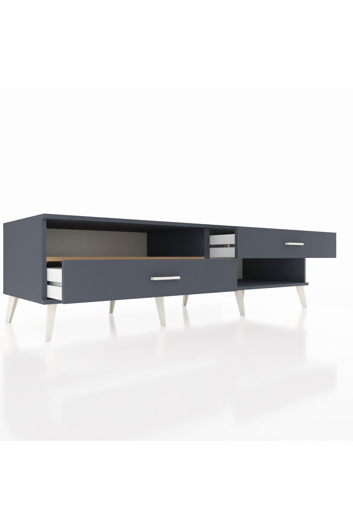 Kronos TV Ünitesi Tek Raflı 2 Çekmeceli  176x59x51 Antrasit-Çam/Antrasit