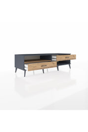 Kronos TV Ünitesi Tek Raflı 2 Çekmeceli  176x59x51 Antrasit-Çam/Çam