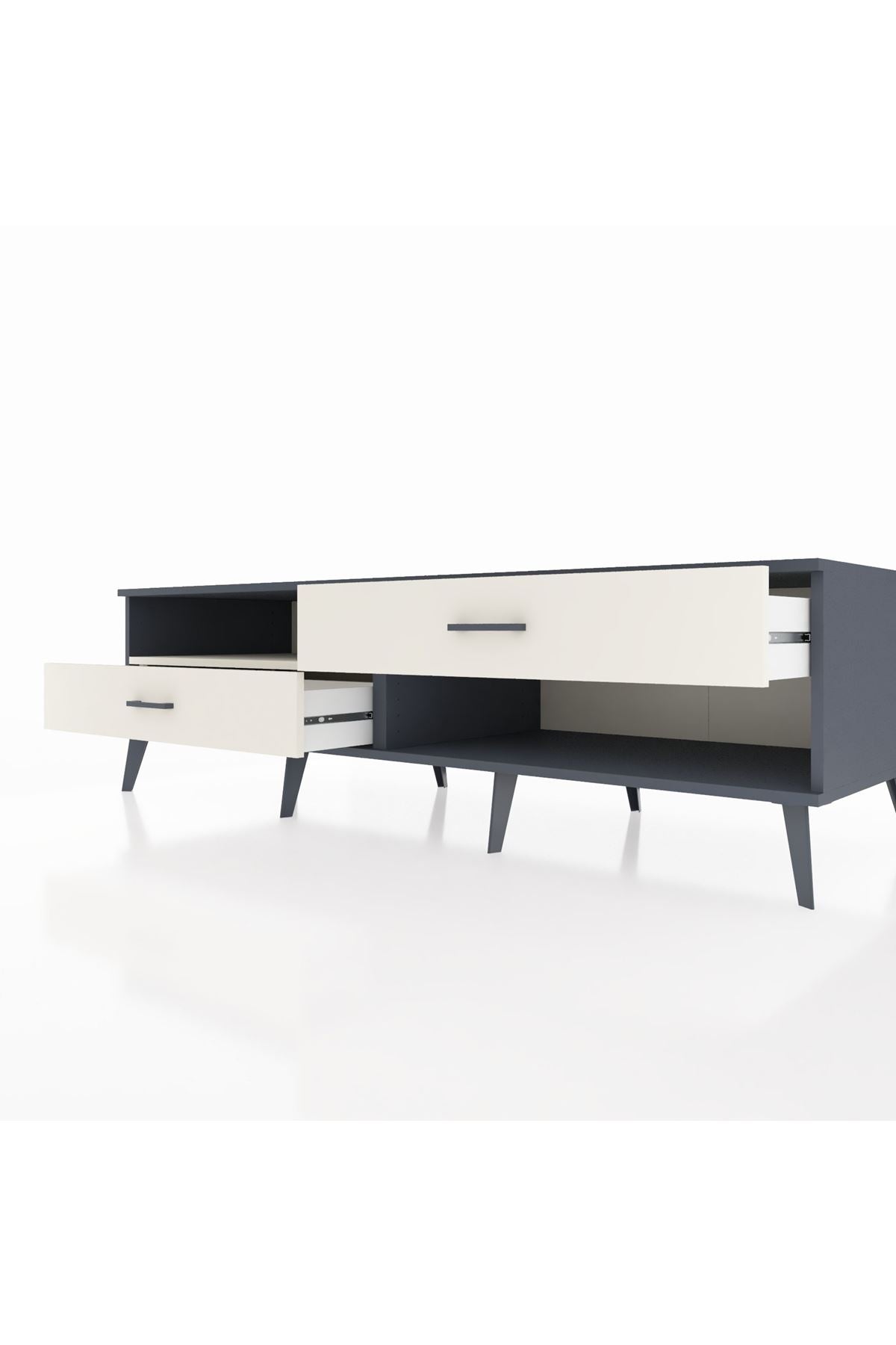 Kronos TV Ünitesi Tek Raflı 2 Çekmeceli  176x59x51 Antrasit-Aytaşı/Aytaşı