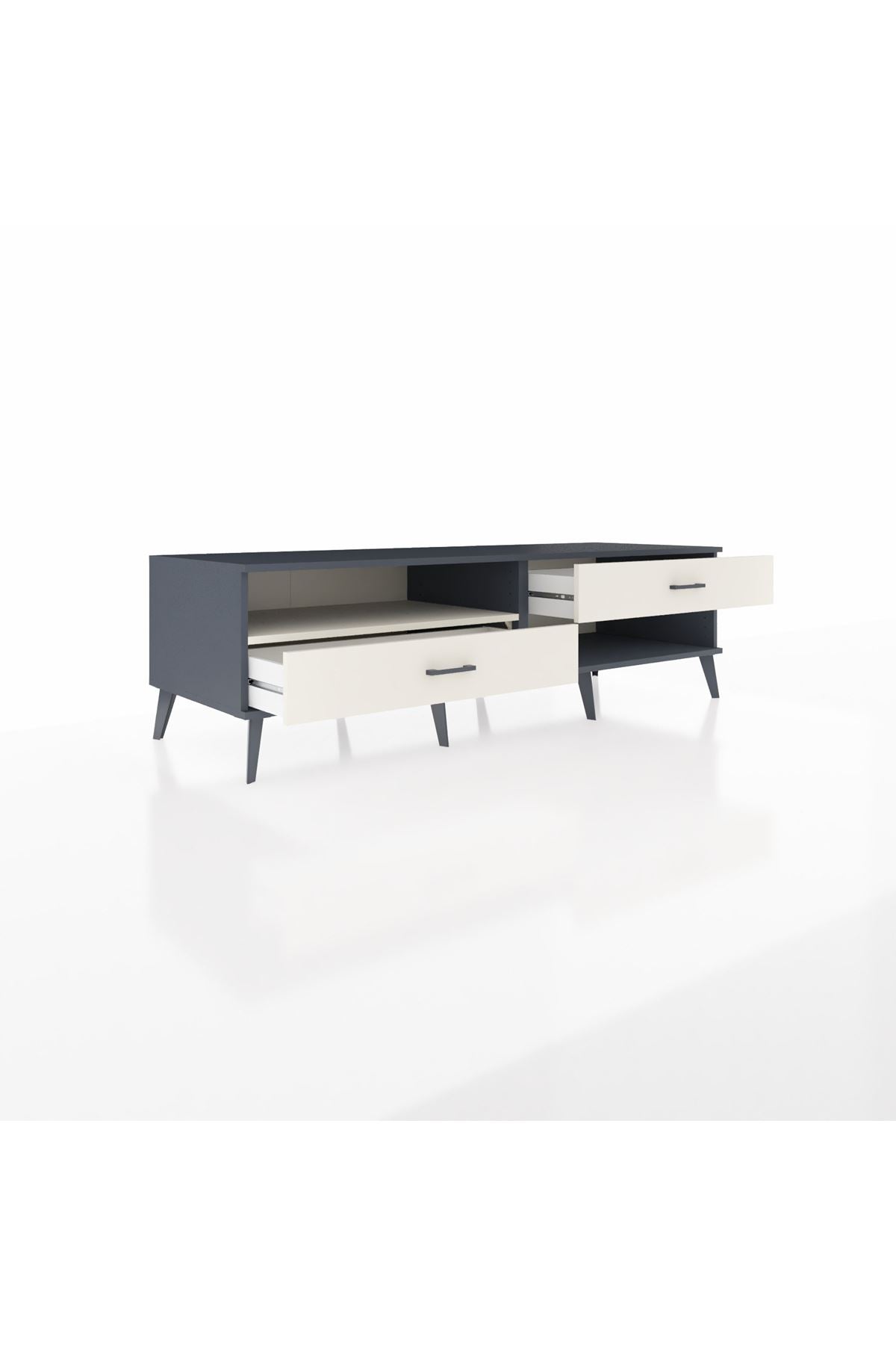 Kronos TV Ünitesi Tek Raflı 2 Çekmeceli  176x59x51 Antrasit-Aytaşı/Aytaşı