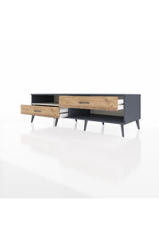 Kronos TV Ünitesi Tek Raflı 2 Çekmeceli  176x59x51 Antrasit-Aytaşı/Çam