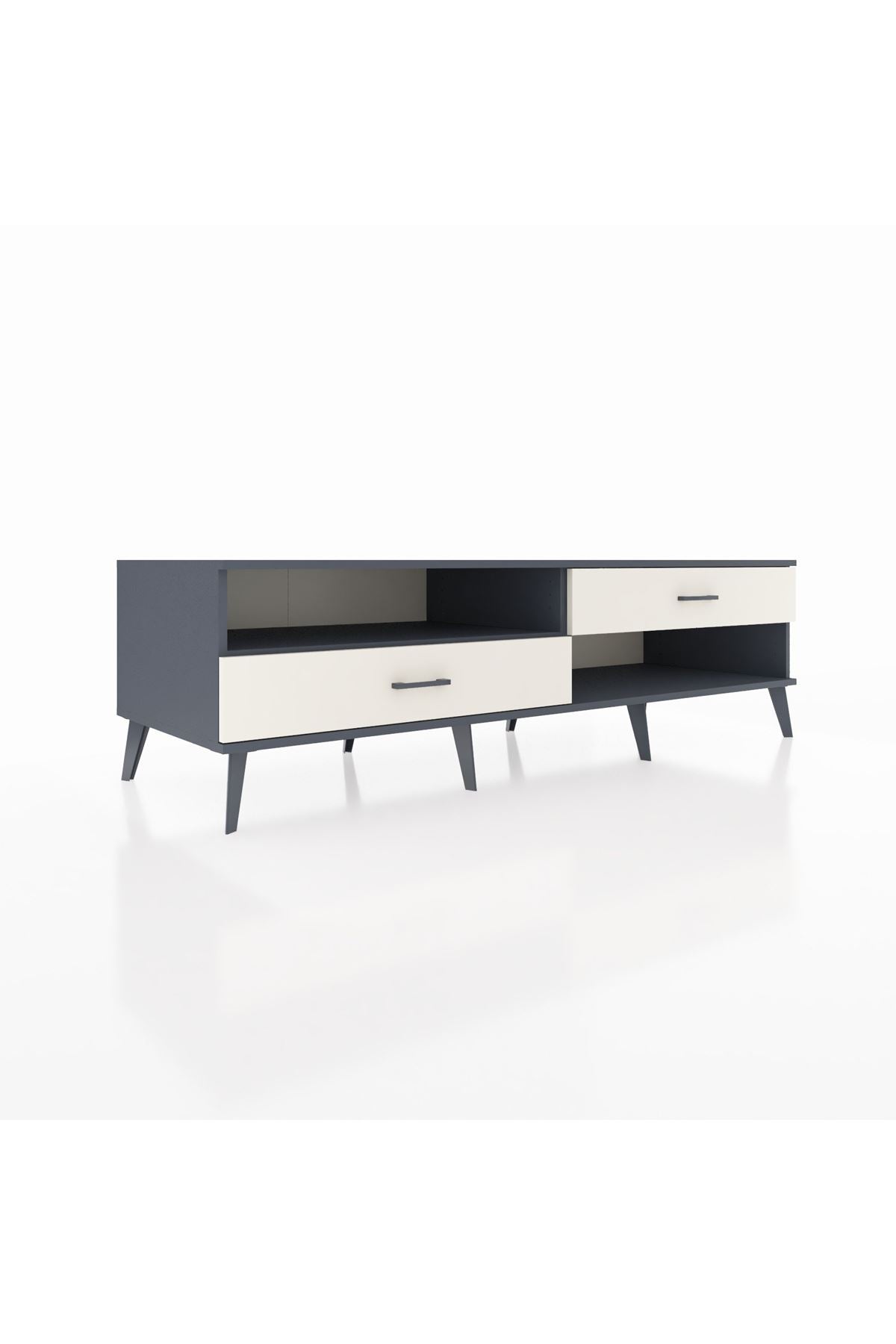 Kronos TV Ünitesi Tek Raflı 2 Çekmeceli  176x59x51 Antrasit-Antrasit/Aytaşı