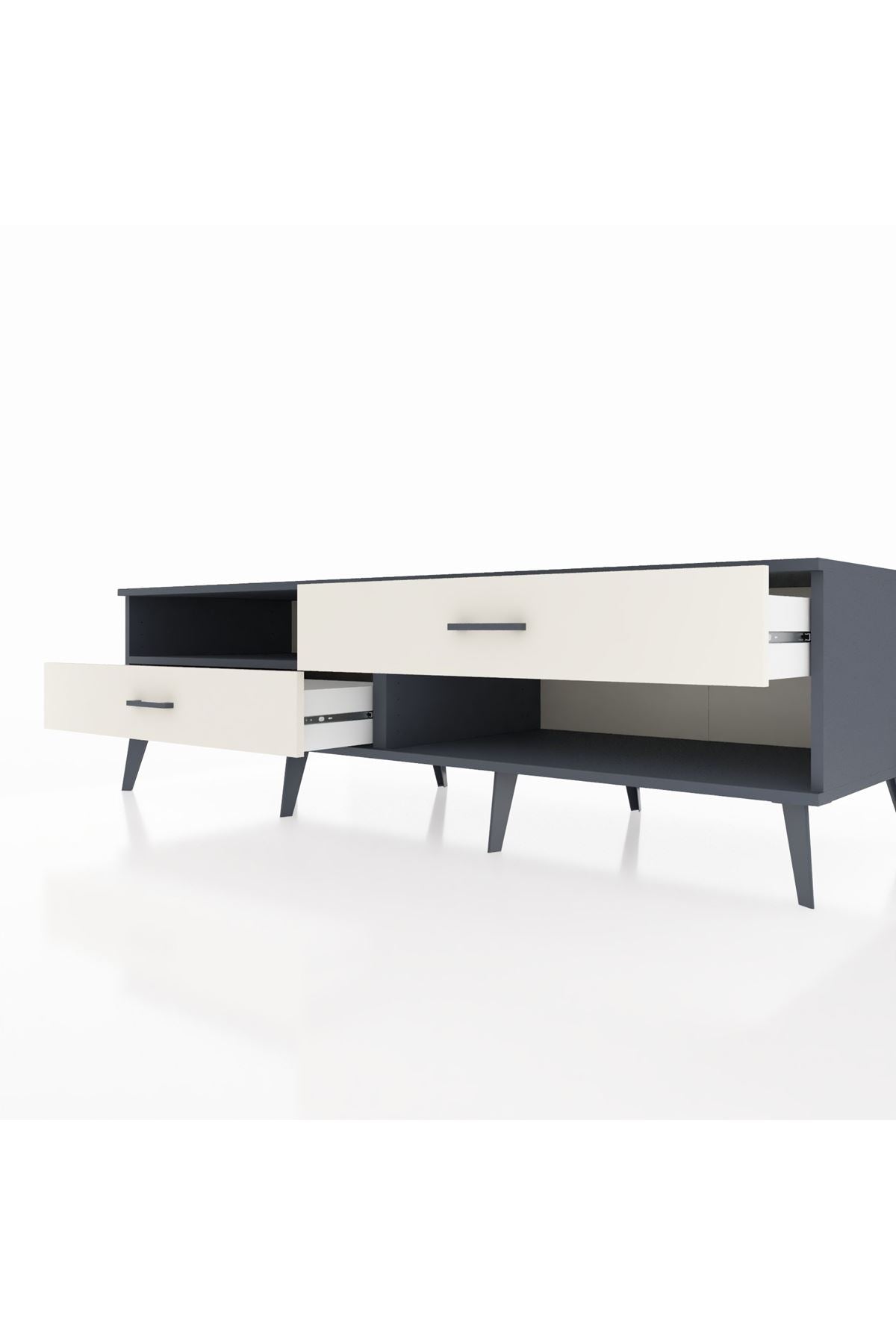 Kronos TV Ünitesi Tek Raflı 2 Çekmeceli  176x59x51 Antrasit-Antrasit/Aytaşı