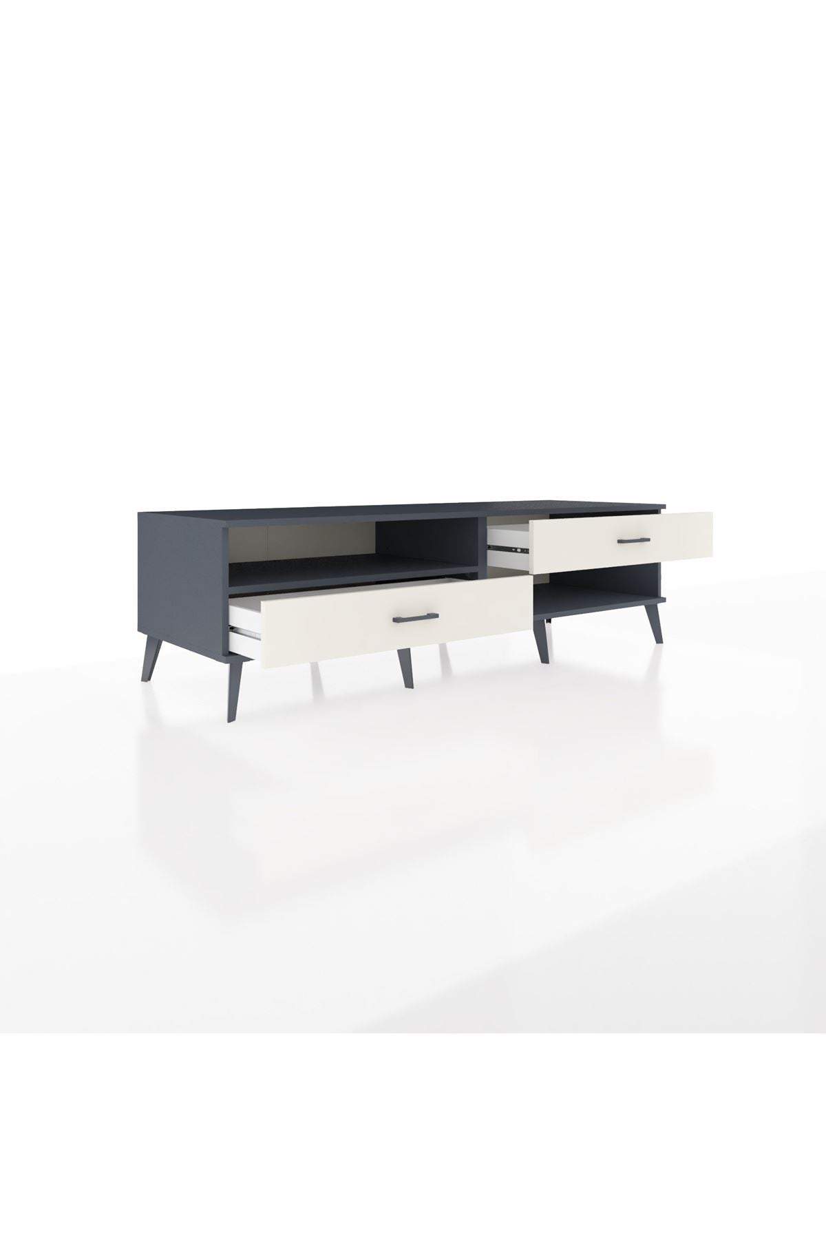 Kronos TV Ünitesi Tek Raflı 2 Çekmeceli  176x59x51 Antrasit-Antrasit/Aytaşı