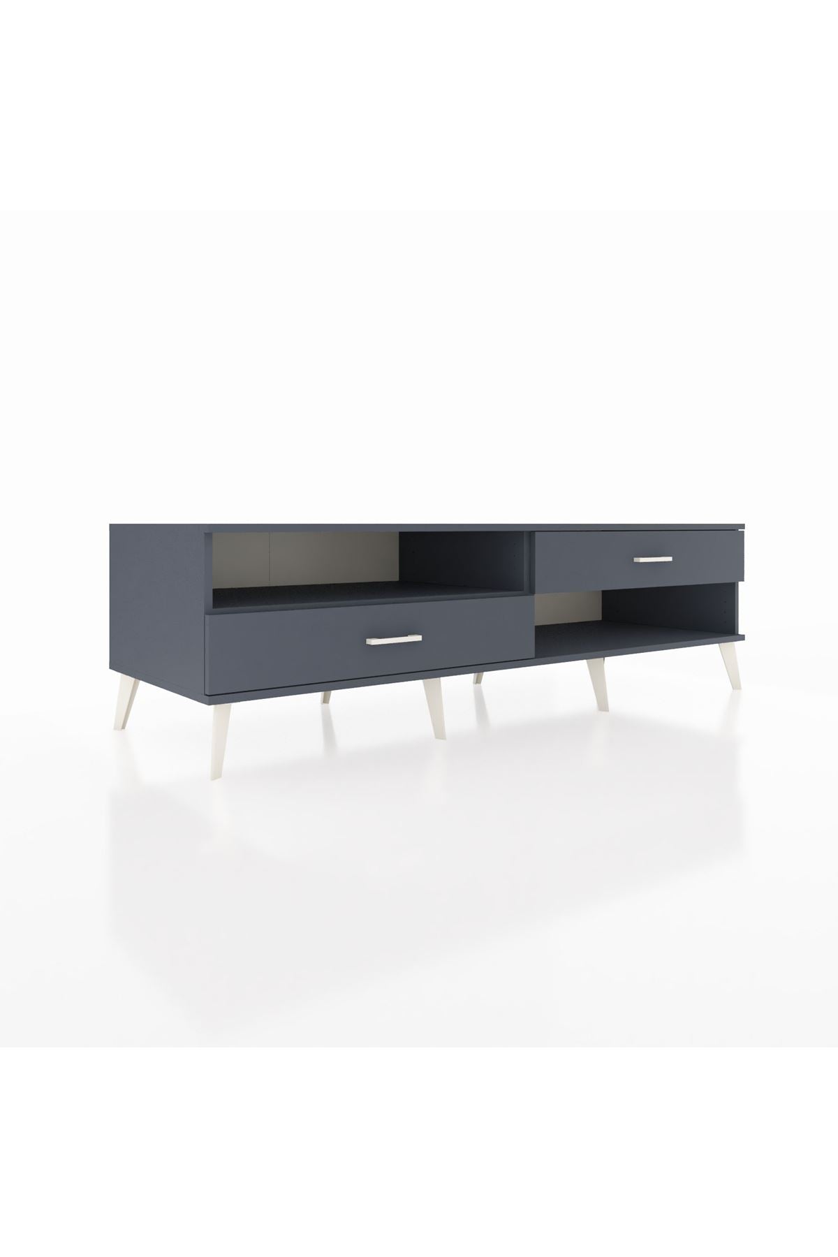 Kronos TV Ünitesi Tek Raflı 2 Çekmeceli  176x59x51 Antrasit-Antrasit/Antrasit