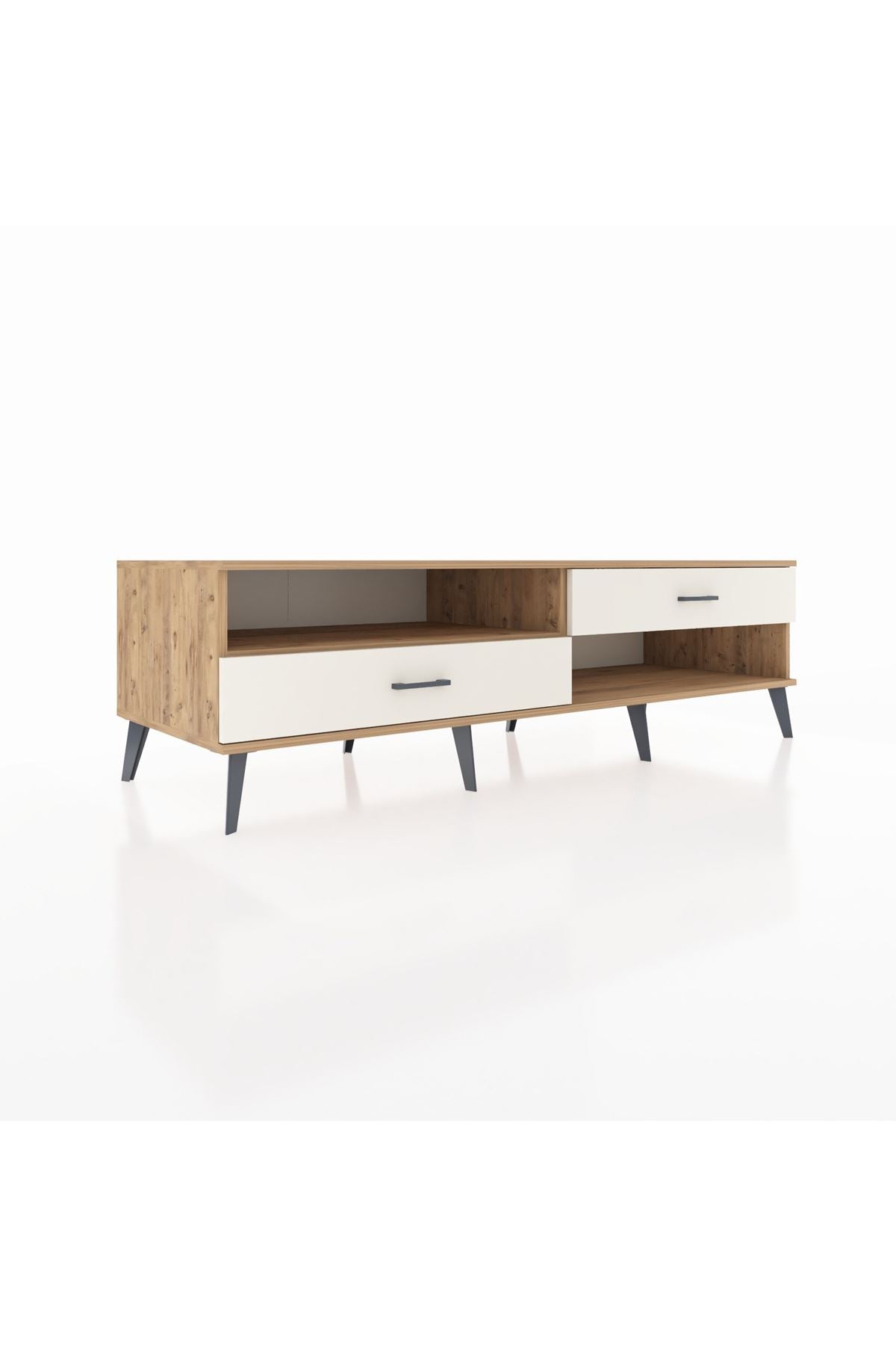 Kronos TV Ünitesi Tek Raflı 2 Çekmeceli  176x59x51 Çam-Çam/Aytaşı