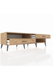 Kronos TV Ünitesi Tek Raflı 2 Çekmeceli  176x59x51 Çam-Çam/Çam