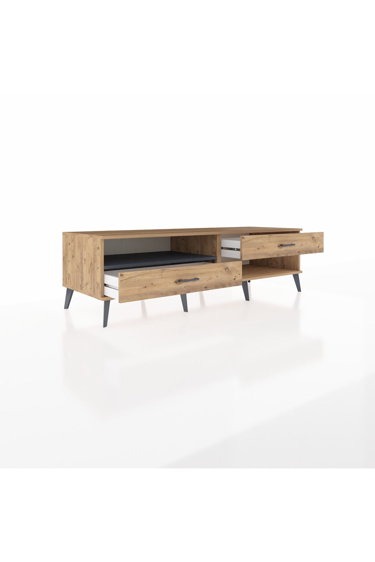 Kronos TV Ünitesi Tek Raflı 2 Çekmeceli  176x59x51 Çam-Antrasit/Çam