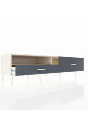 Kronos TV Ünitesi Tek Raflı 2 Çekmeceli  176x59x51 Aytaşı-Çam/Antrasit