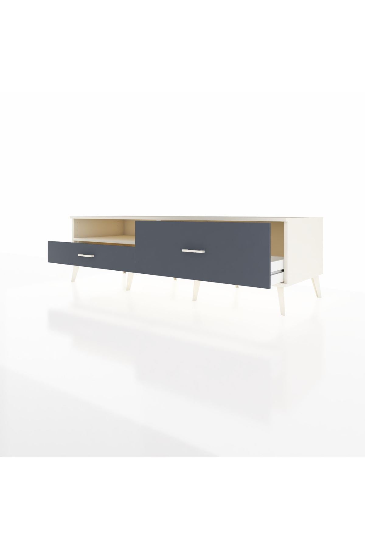 Kronos TV Ünitesi Tek Raflı 2 Çekmeceli  176x59x51 Aytaşı-Aytaşı/Antrasit