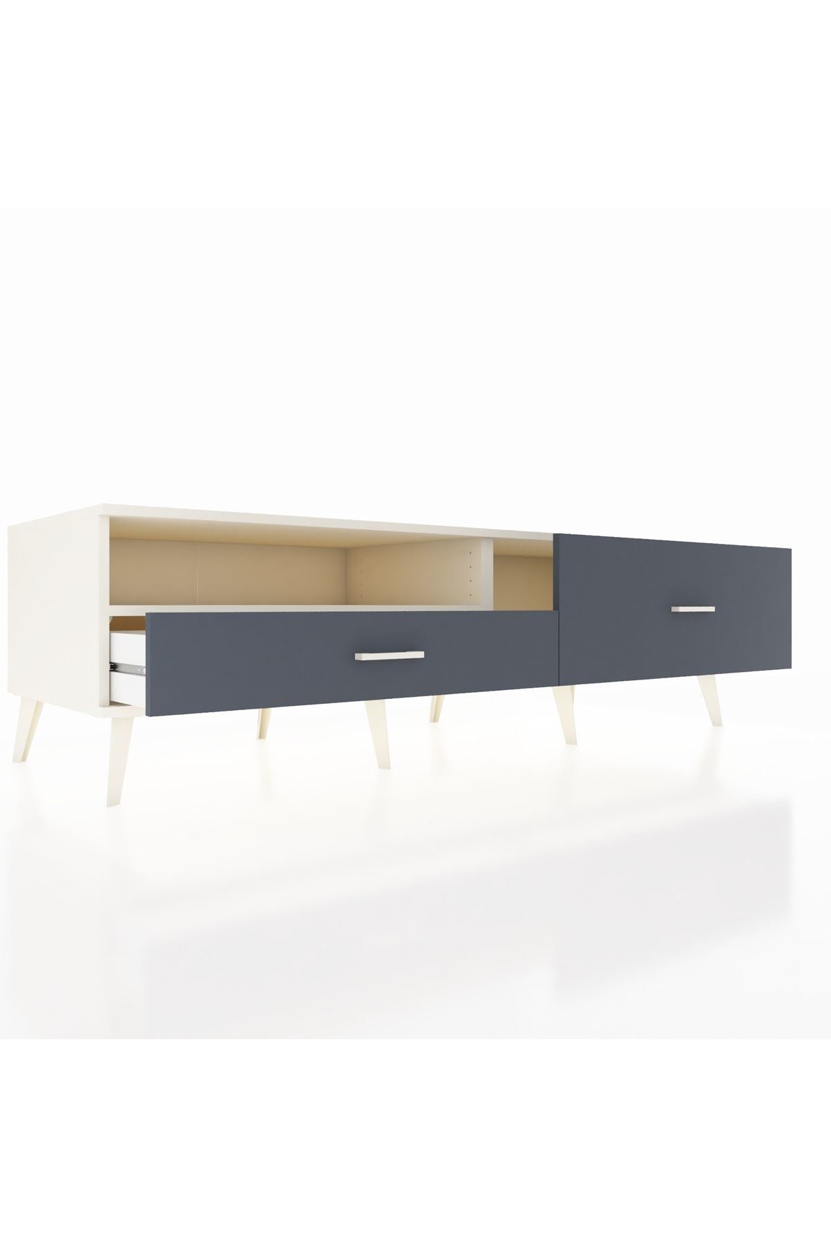 Kronos TV Ünitesi Tek Raflı 2 Çekmeceli  176x59x51 Aytaşı-Aytaşı/Antrasit