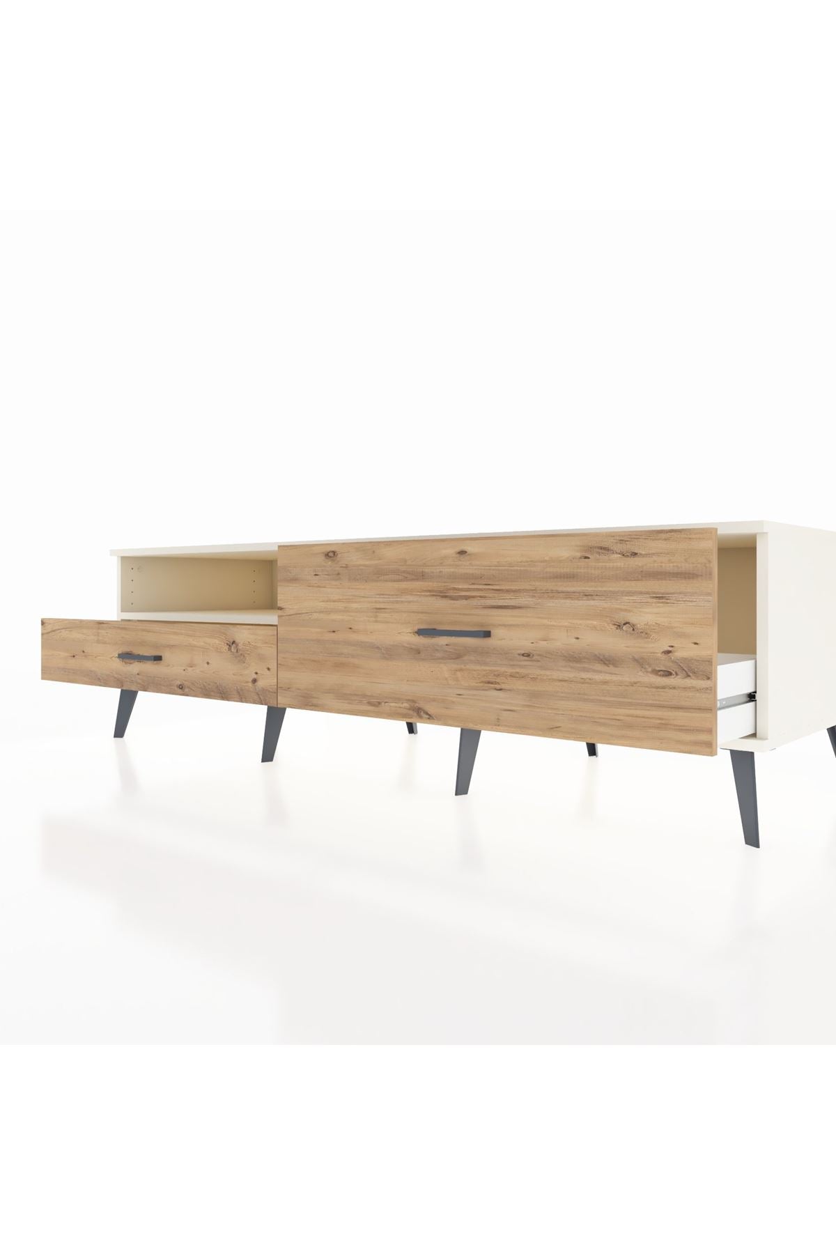 Kronos TV Ünitesi Tek Raflı 2 Çekmeceli  176x59x51 Aytaşı-Aytaşı/Çam