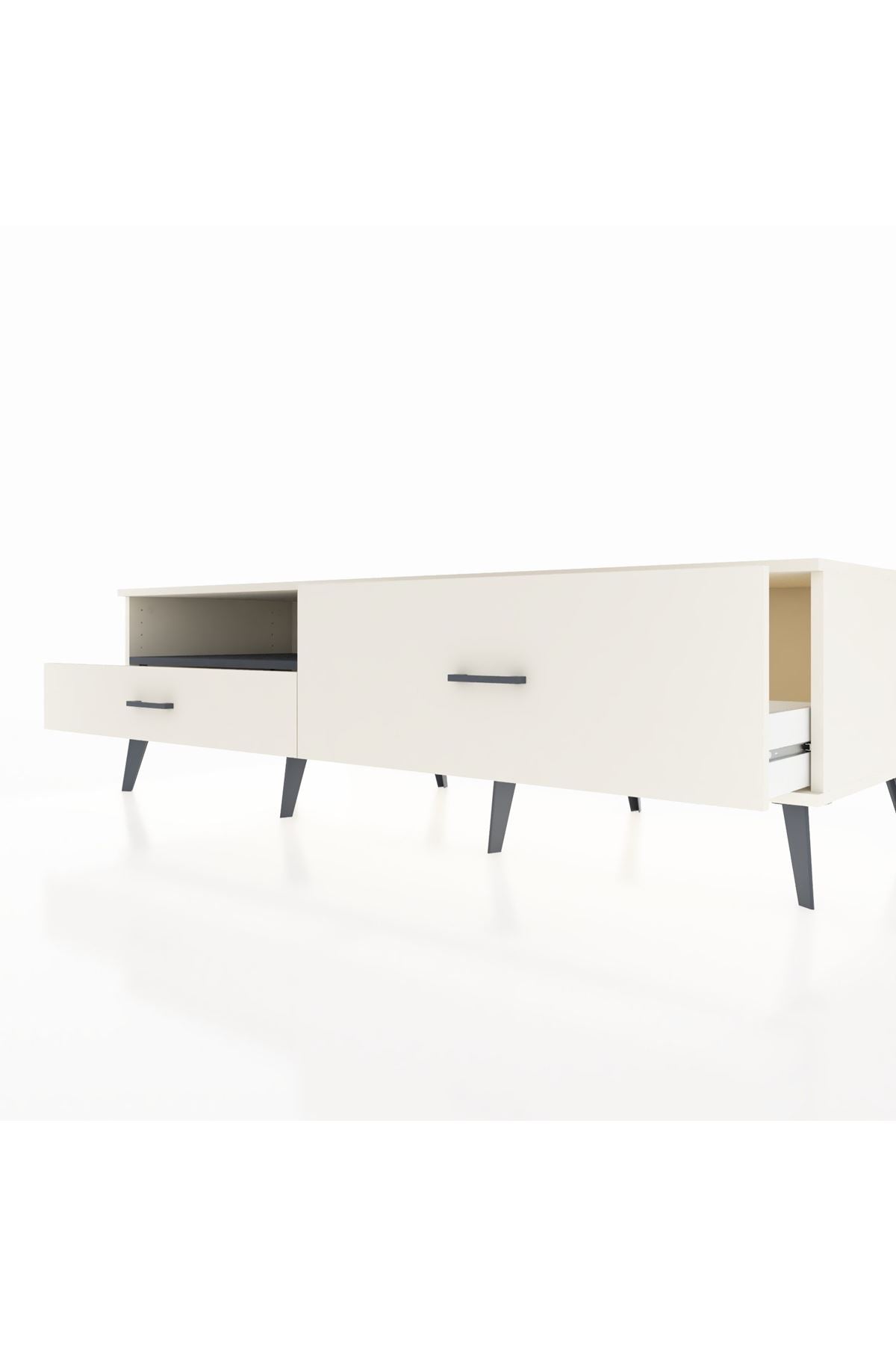 Kronos TV Ünitesi Tek Raflı 2 Çekmeceli  176x59x51 Aytaşı-Antrasit/Aytaşı