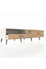Kronos TV Ünitesi Tek Raflı 2 Çekmeceli  176x59x51 Aytaşı-Antrasit/Çam