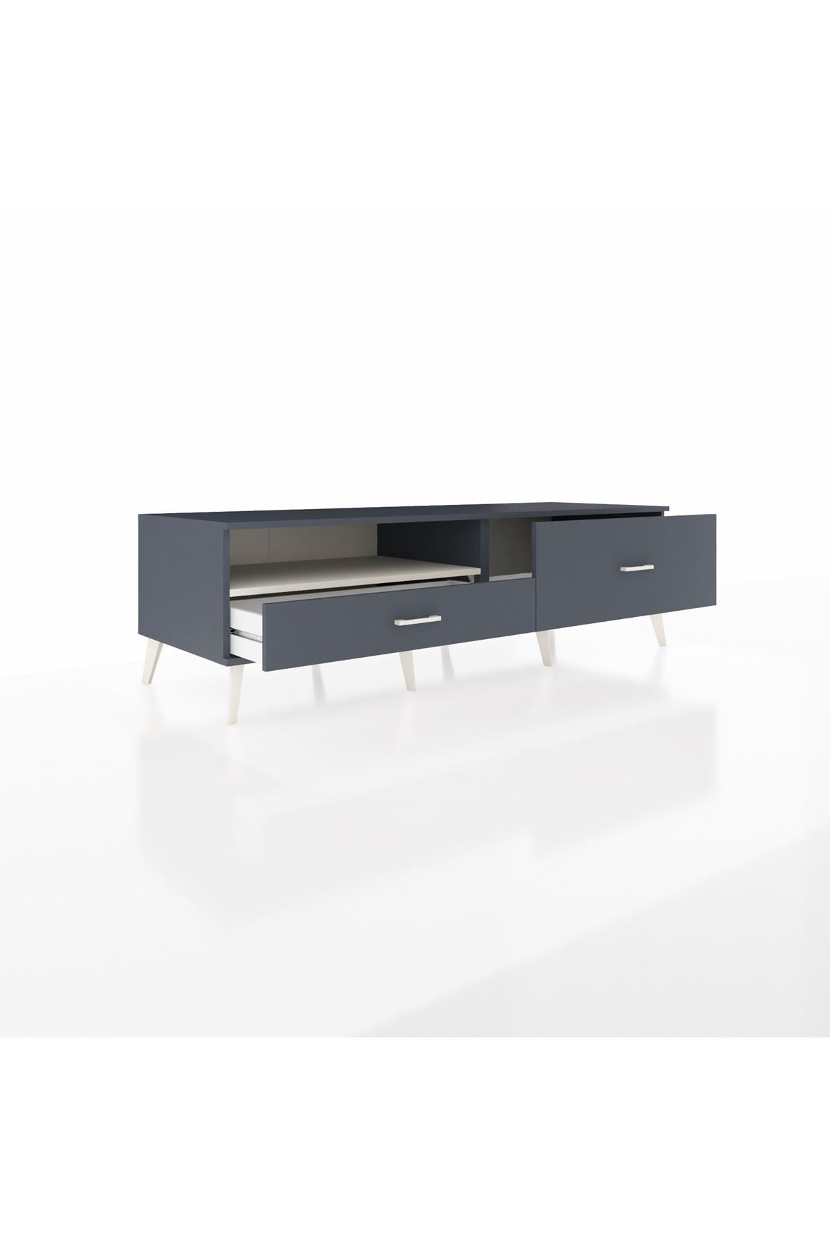 Kronos TV Ünitesi Tek Raflı 2 Çekmeceli  176x59x51 Antrasit-Aytaşı/Antrasit