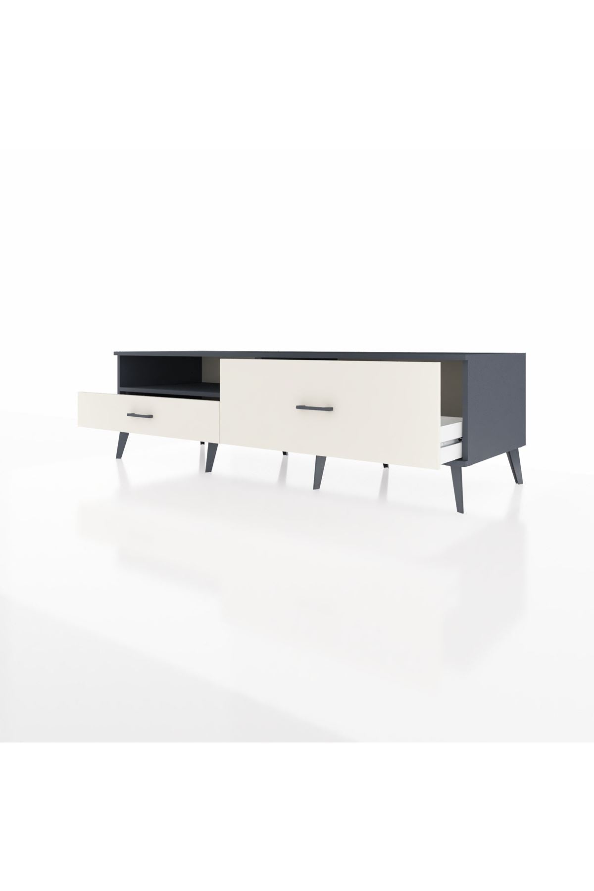 Kronos TV Ünitesi Tek Raflı 2 Çekmeceli  176x59x51 Antrasit-Antrasit/Aytaşı