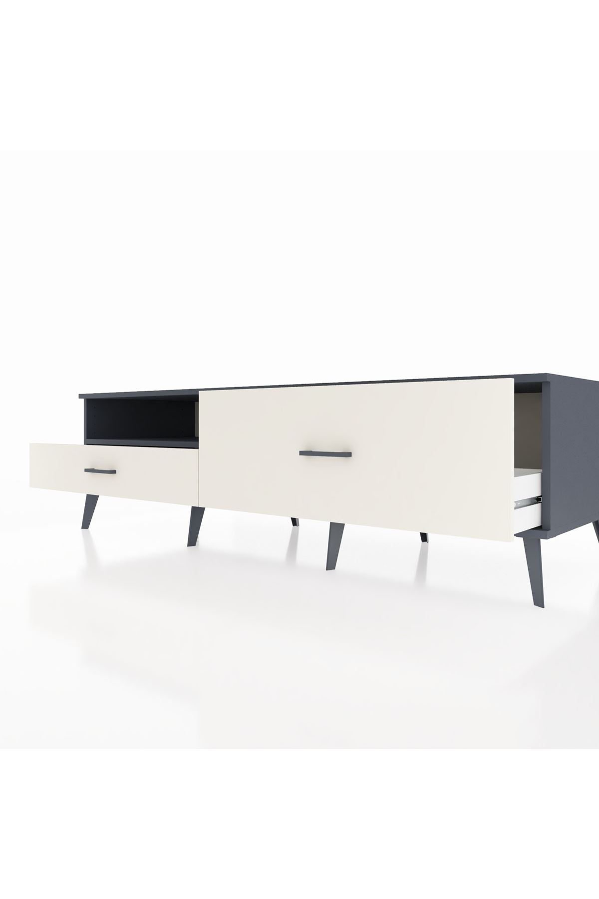 Kronos TV Ünitesi Tek Raflı 2 Çekmeceli  176x59x51 Antrasit-Antrasit/Aytaşı