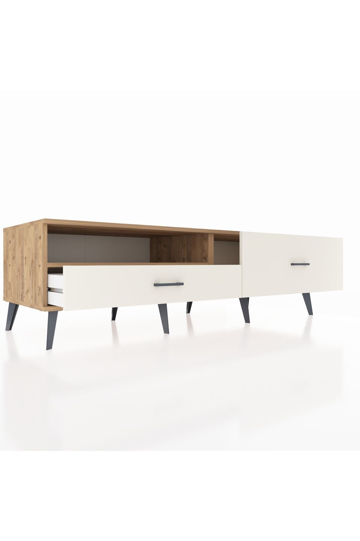 Kronos TV Ünitesi Tek Raflı 2 Çekmeceli  176x59x51 Çam-Çam/Aytaşı