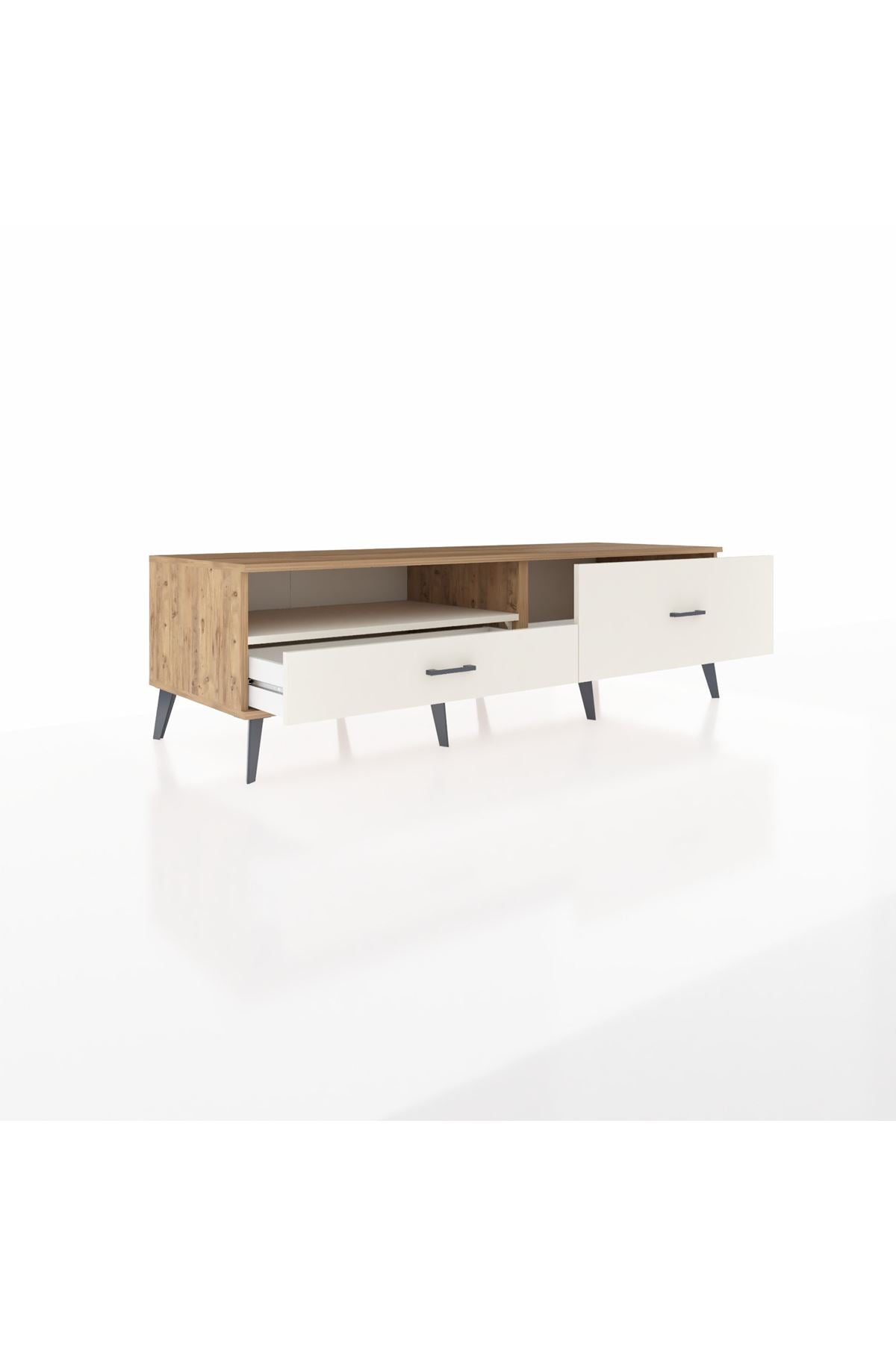 Kronos TV Ünitesi Tek Raflı 2 Çekmeceli  176x59x51 Çam-Aytaşı/Aytaşı