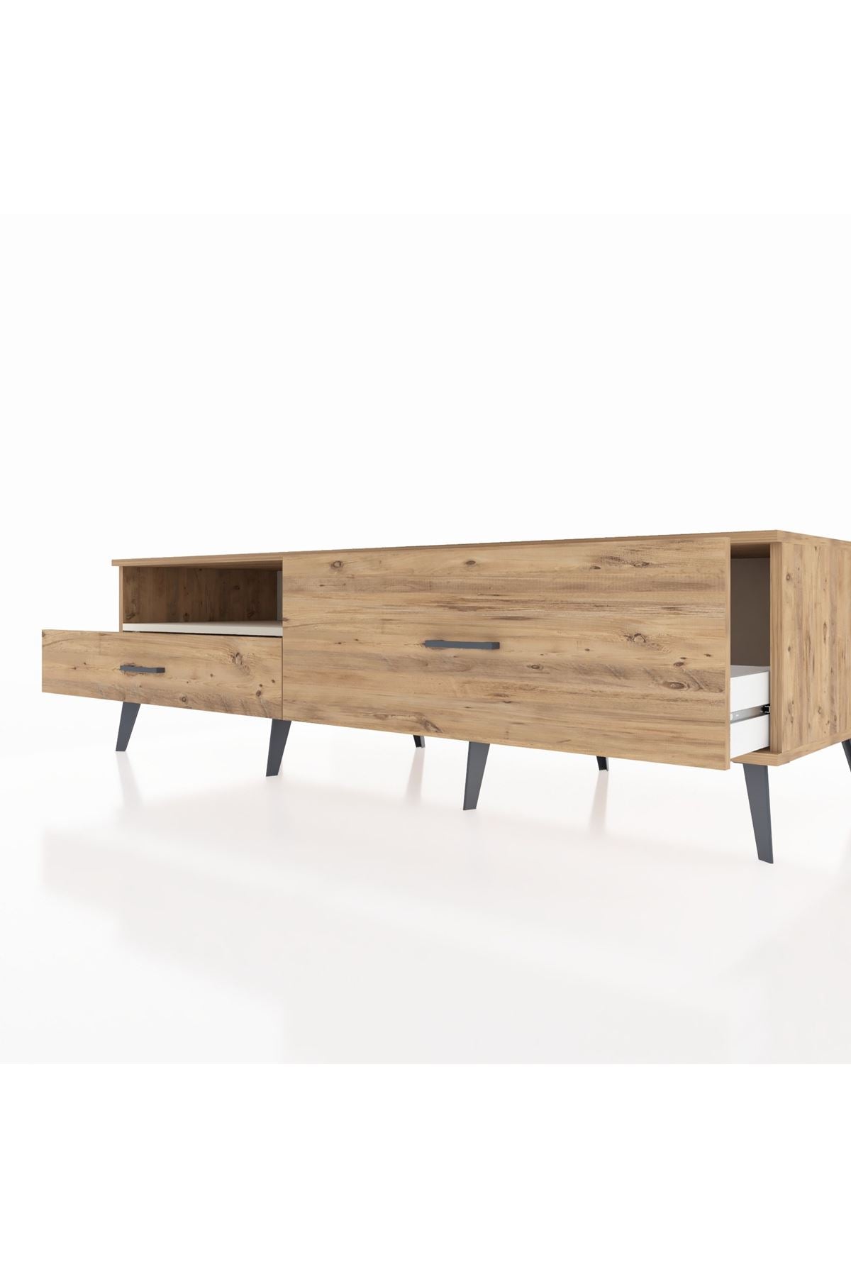 Kronos TV Ünitesi Tek Raflı 2 Çekmeceli  176x59x51 Çam-Aytaşı/Çam