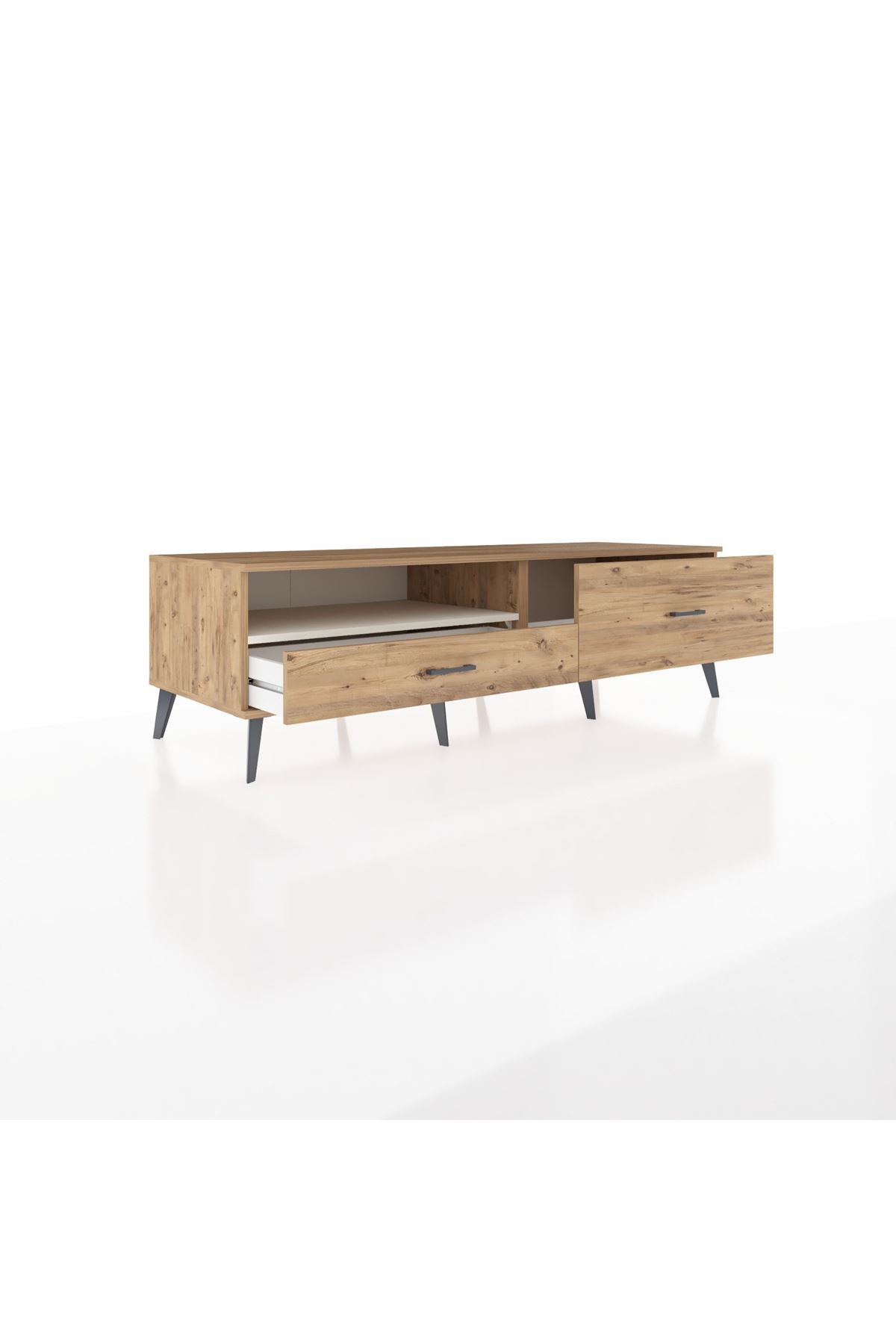 Kronos TV Ünitesi Tek Raflı 2 Çekmeceli  176x59x51 Çam-Aytaşı/Çam