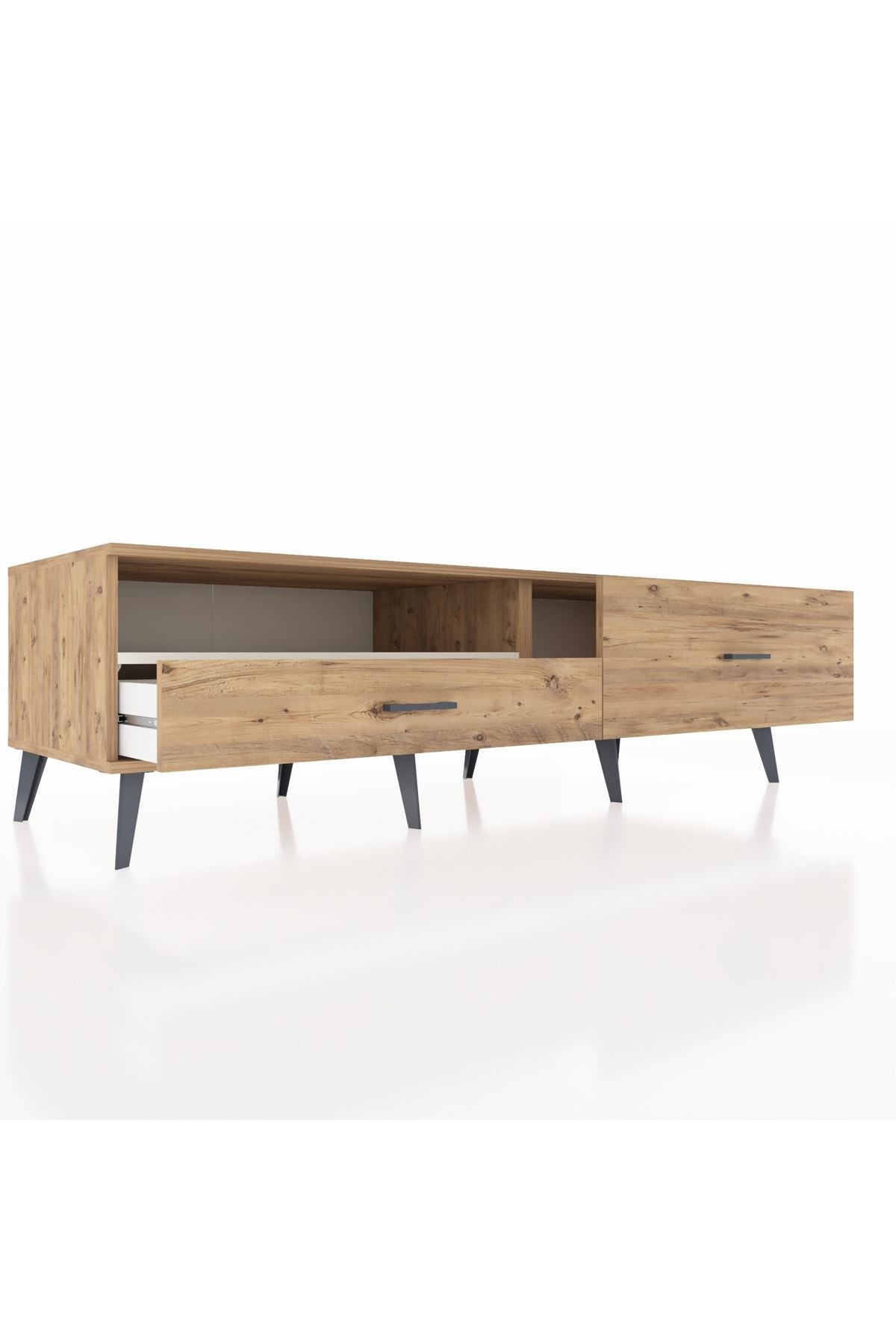 Kronos TV Ünitesi Tek Raflı 2 Çekmeceli  176x59x51 Çam-Aytaşı/Çam