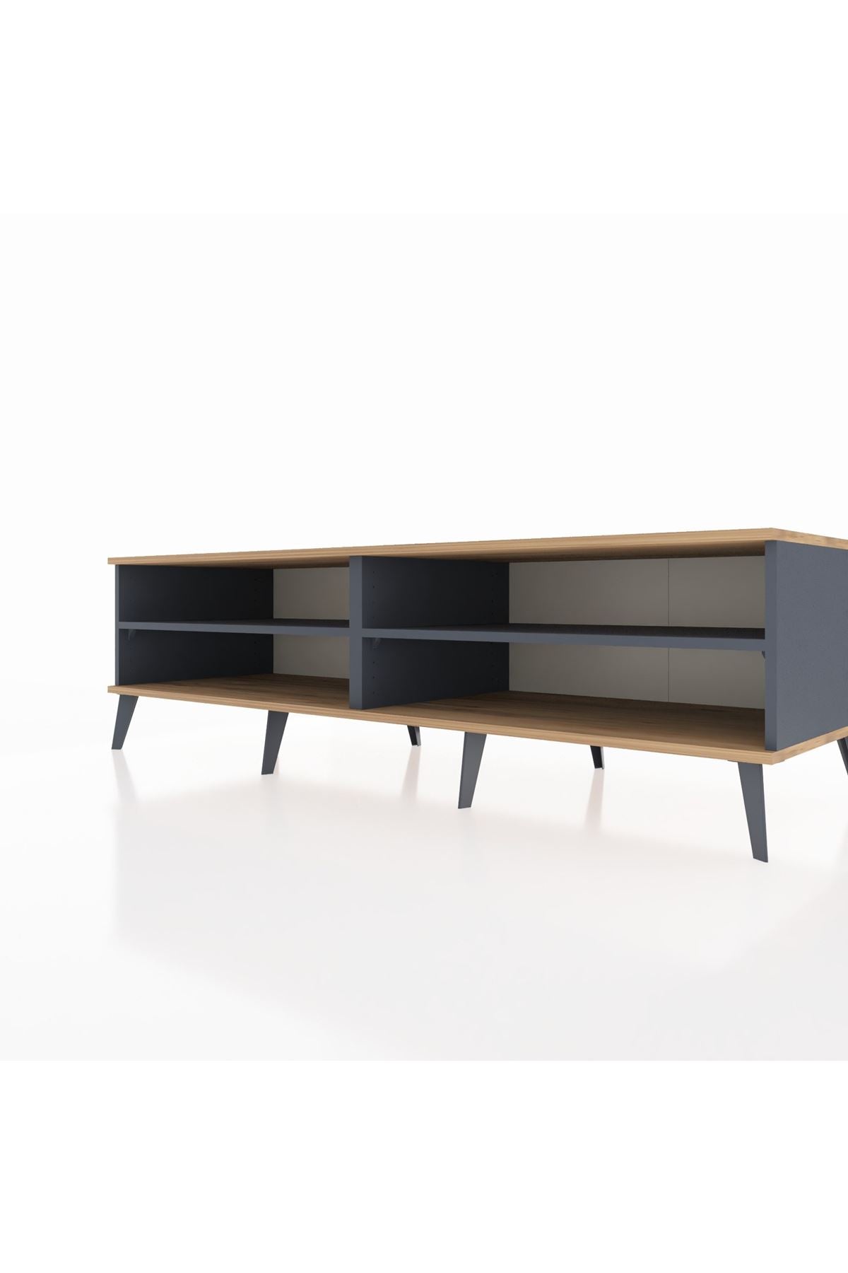 Kronos TV Ünitesi 2 Raflı  176x59x51 Antrasit-Çam/Antrasit