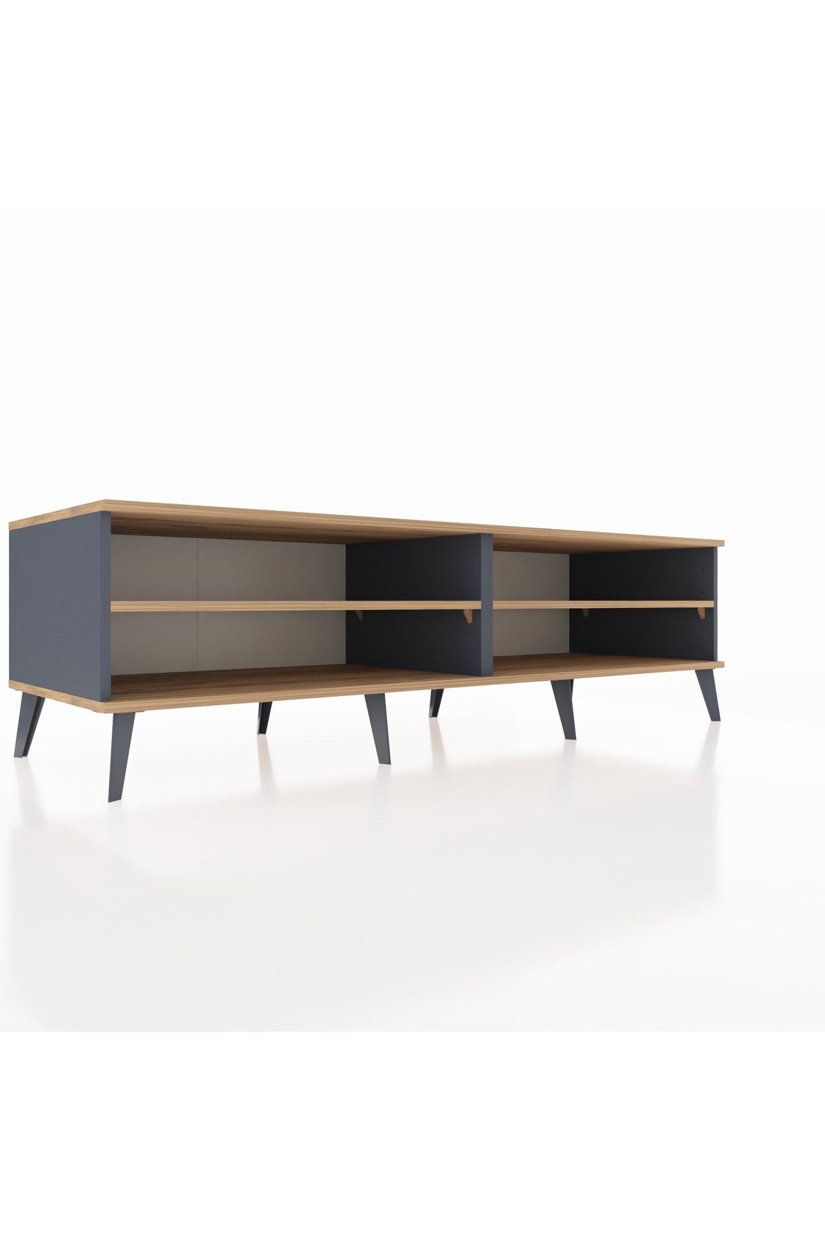 Kronos TV Ünitesi 2 Raflı  176x59x51 Antrasit-Çam/Çam