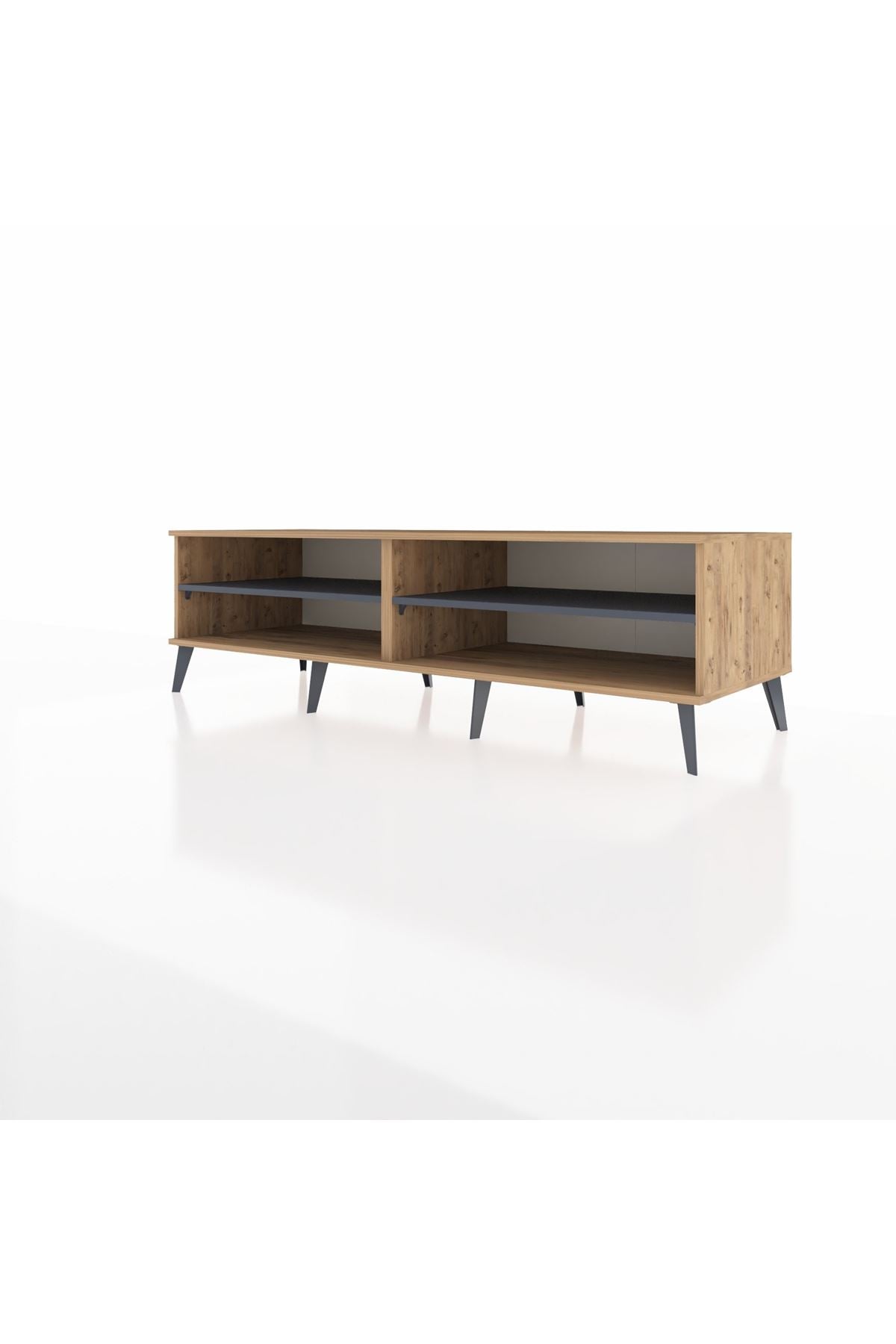 Kronos TV Ünitesi 2 Raflı  176x59x51 Çam-Çam/Antrasit
