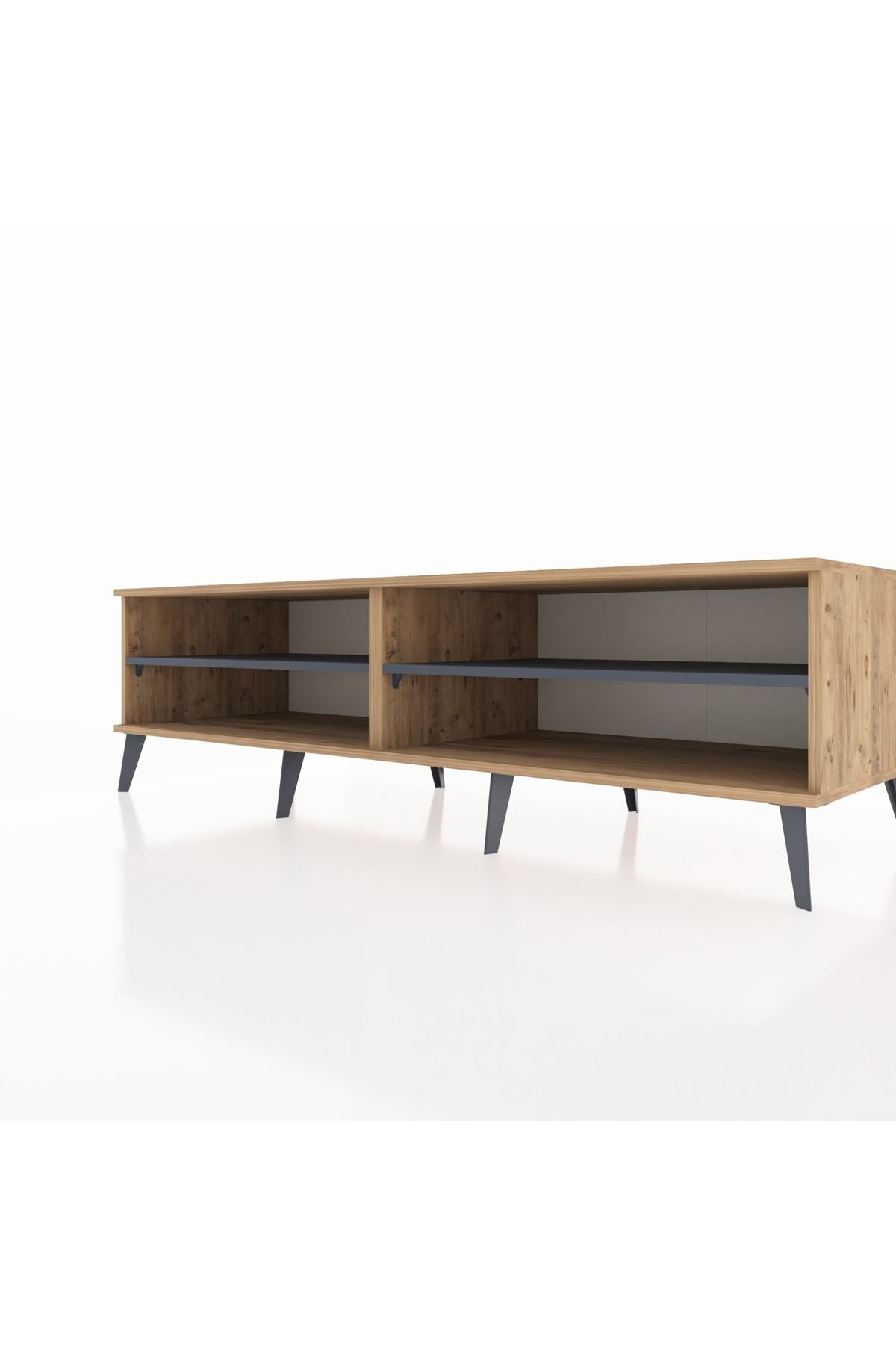 Kronos TV Ünitesi 2 Raflı  176x59x51 Çam-Çam/Antrasit