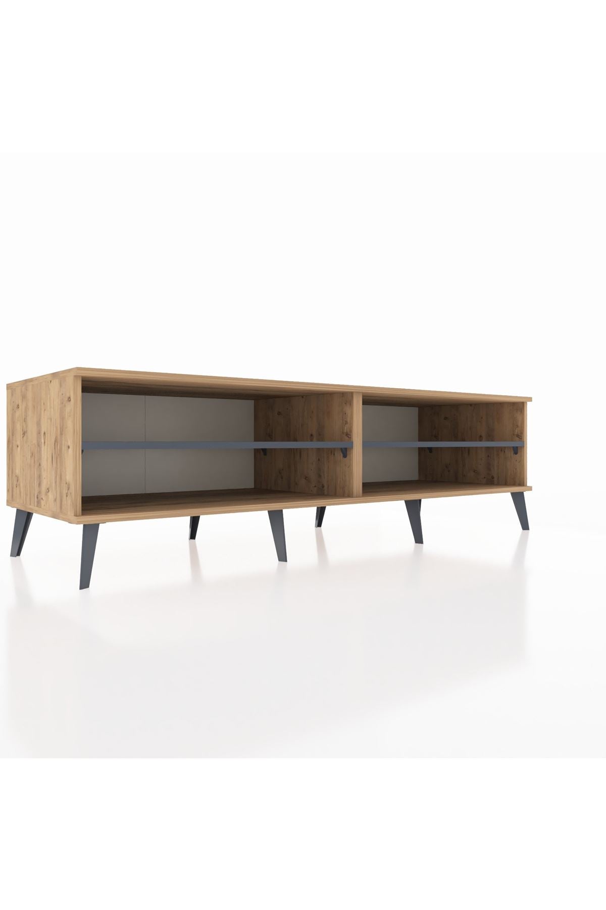 Kronos TV Ünitesi 2 Raflı  176x59x51 Çam-Çam/Antrasit