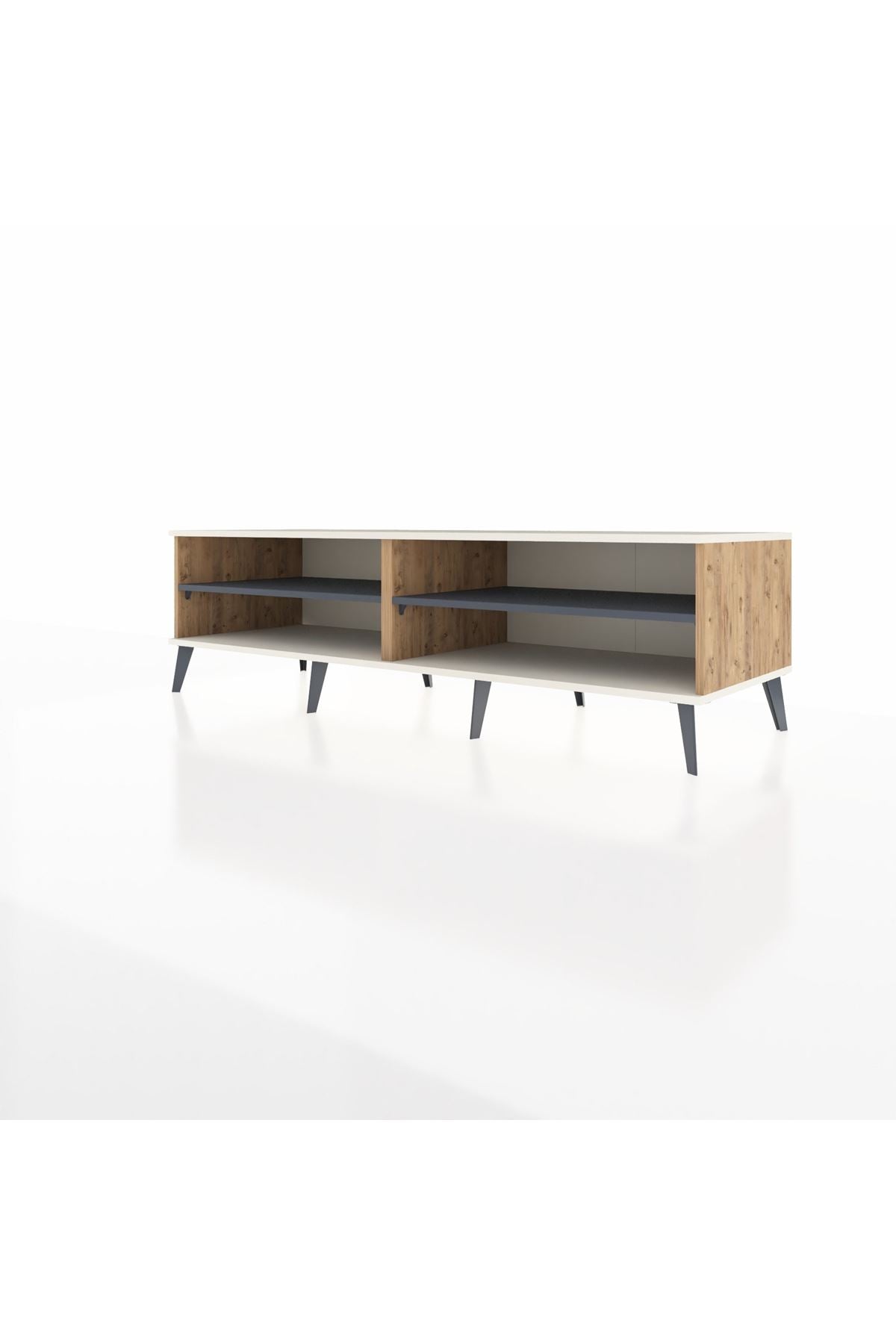 Kronos TV Ünitesi 2 Raflı  176x59x51 Çam-Aytaşı/Antrasit
