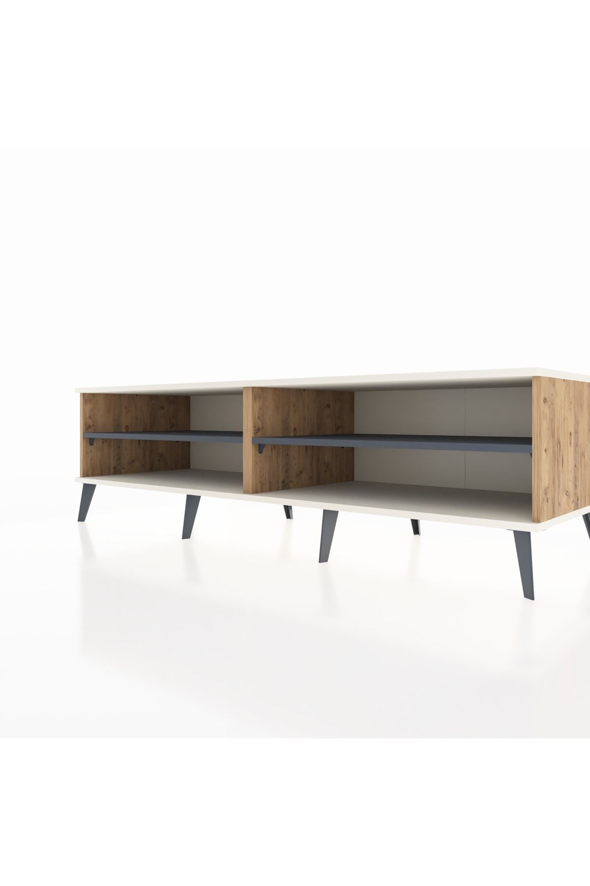 Kronos TV Ünitesi 2 Raflı  176x59x51 Çam-Aytaşı/Antrasit