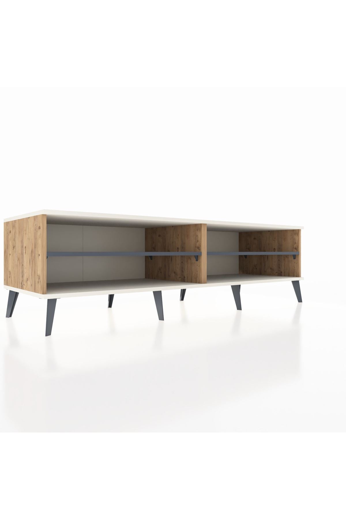 Kronos TV Ünitesi 2 Raflı  176x59x51 Çam-Aytaşı/Antrasit