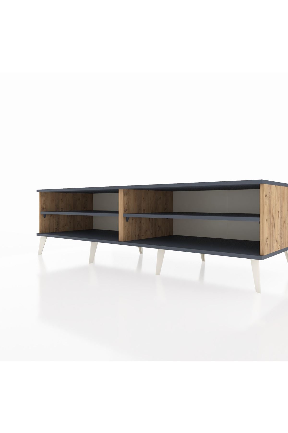 Kronos TV Ünitesi 2 Raflı  176x59x51 Çam-Antrasit/Antrasit