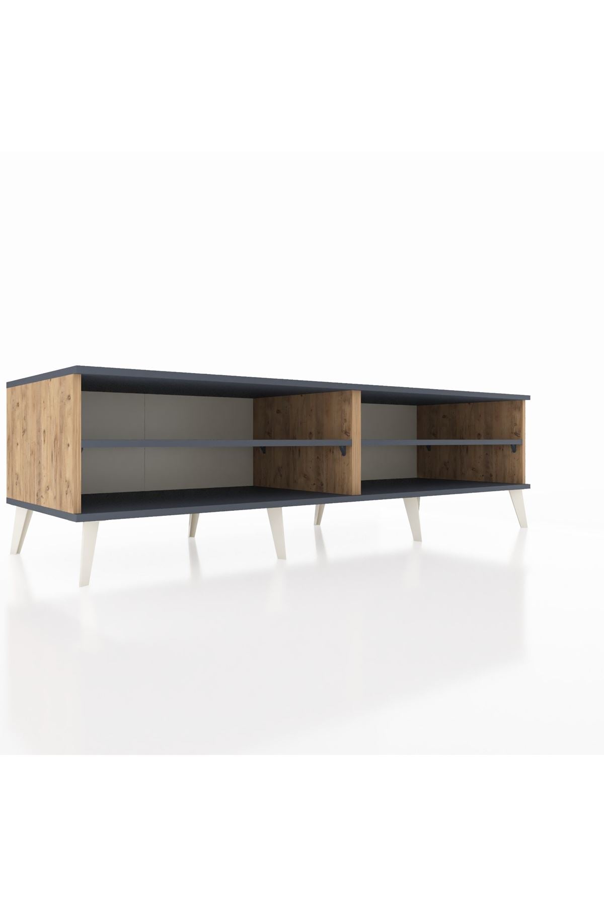 Kronos TV Ünitesi 2 Raflı  176x59x51 Çam-Antrasit/Antrasit