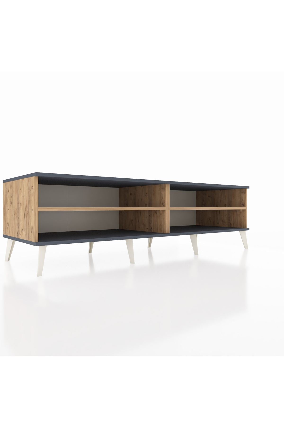 Kronos TV Ünitesi 2 Raflı  176x59x51 Çam-Antrasit/Çam