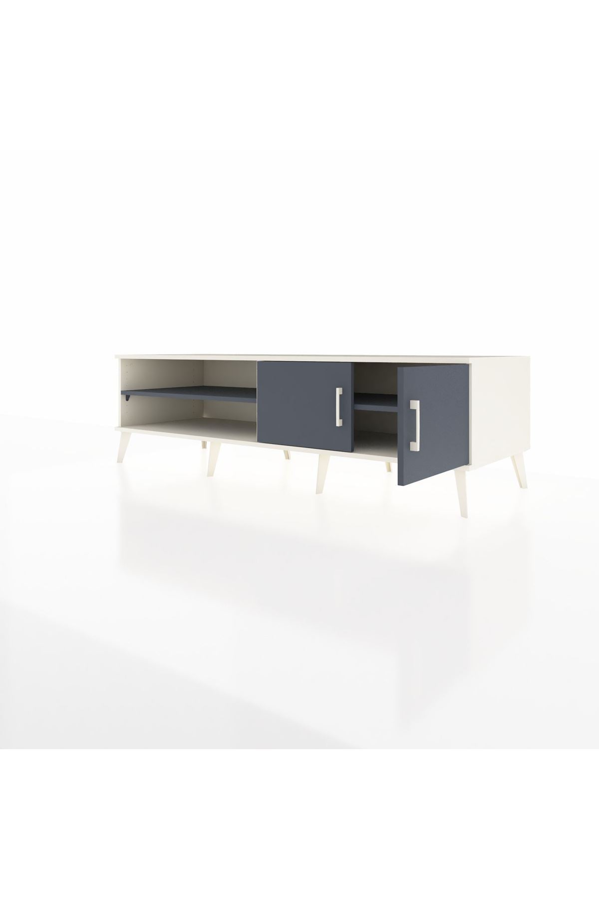 Kronos TV Ünitesi 2 Raflı 2 Kapaklı 176x59x51 Aytaşı-Antrasit/Antrasit