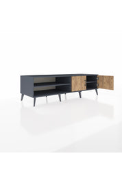 Kronos TV Ünitesi 2 Raflı 2 Kapaklı 176x59x51 Antrasit-Çam/Antrasit