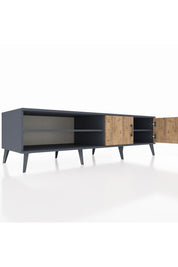 Kronos TV Ünitesi 2 Raflı 2 Kapaklı 176x59x51 Antrasit-Çam/Antrasit