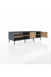 Kronos TV Ünitesi 2 Raflı 2 Kapaklı 176x59x51 Antrasit-Çam/Çam