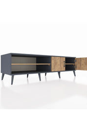 Kronos TV Ünitesi 2 Raflı 2 Kapaklı 176x59x51 Antrasit-Çam/Çam