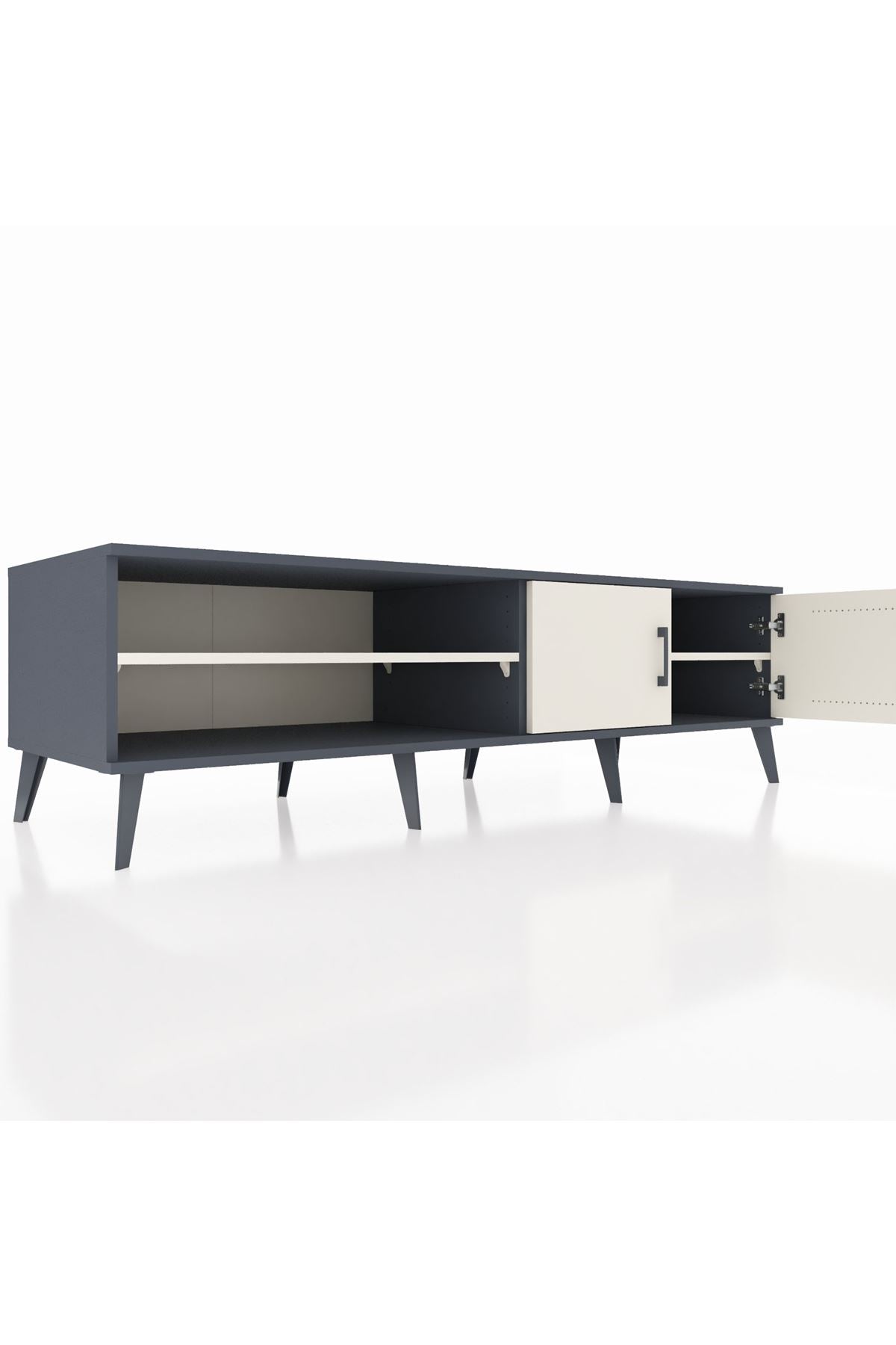 Kronos TV Ünitesi 2 Raflı 2 Kapaklı 176x59x51 Antrasit-Aytaşı/Aytaşı